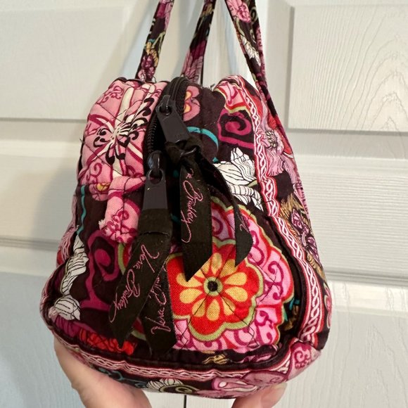 Retired Style & Fabric Mod Floral Pink '07 Vera Bradley Bag 11x5x6 SEE PICS - Picture 5 of 9